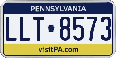 PA license plate LLT8573