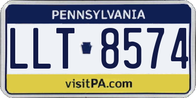PA license plate LLT8574