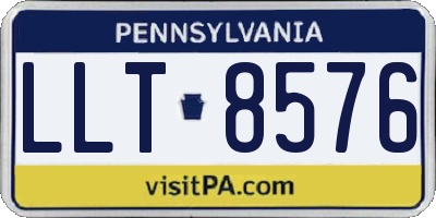 PA license plate LLT8576