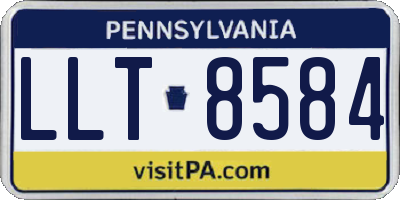 PA license plate LLT8584