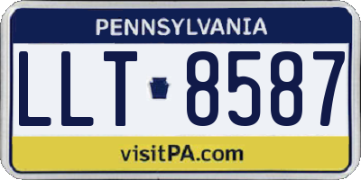PA license plate LLT8587