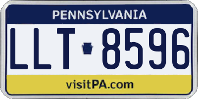 PA license plate LLT8596