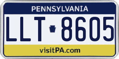 PA license plate LLT8605