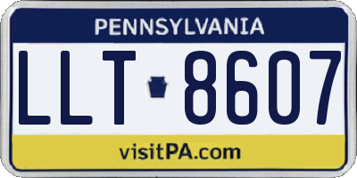 PA license plate LLT8607
