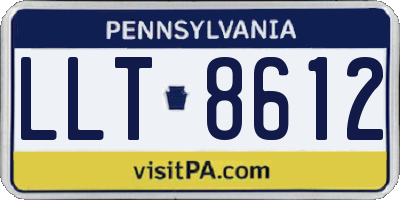 PA license plate LLT8612