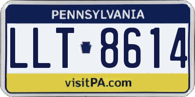 PA license plate LLT8614