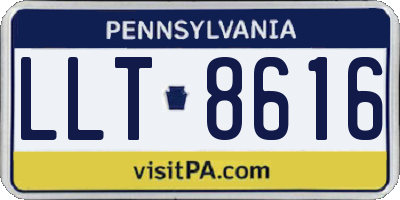 PA license plate LLT8616