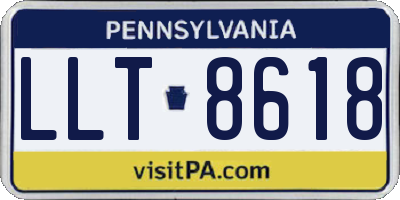 PA license plate LLT8618