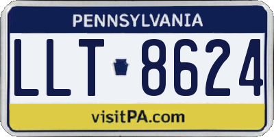 PA license plate LLT8624