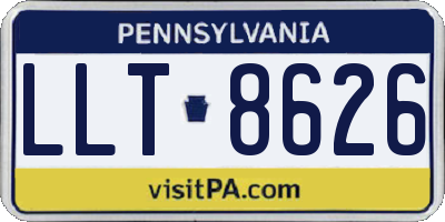 PA license plate LLT8626