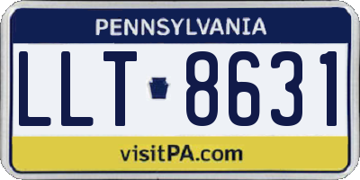 PA license plate LLT8631