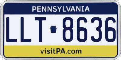 PA license plate LLT8636