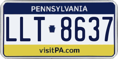 PA license plate LLT8637