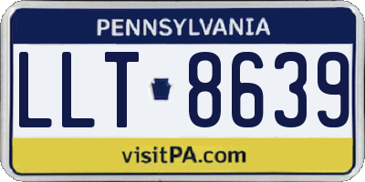 PA license plate LLT8639
