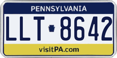 PA license plate LLT8642