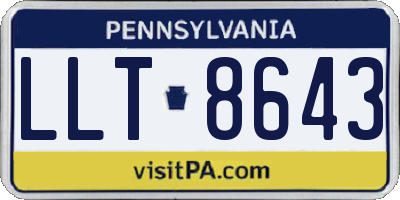 PA license plate LLT8643