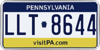 PA license plate LLT8644