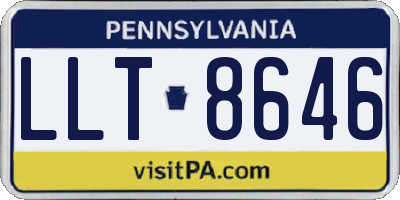 PA license plate LLT8646