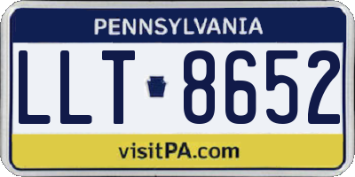 PA license plate LLT8652