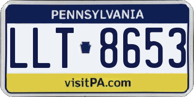 PA license plate LLT8653