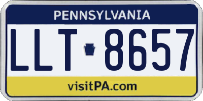 PA license plate LLT8657
