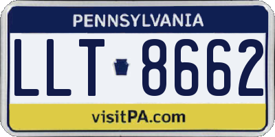 PA license plate LLT8662