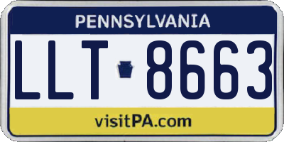 PA license plate LLT8663
