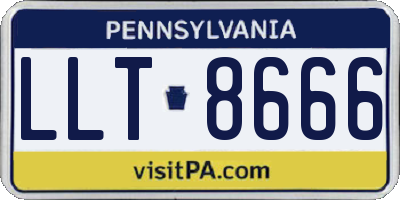 PA license plate LLT8666