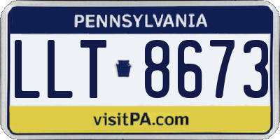PA license plate LLT8673