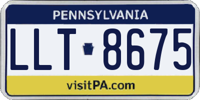 PA license plate LLT8675