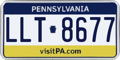PA license plate LLT8677