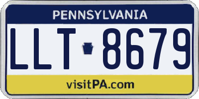 PA license plate LLT8679