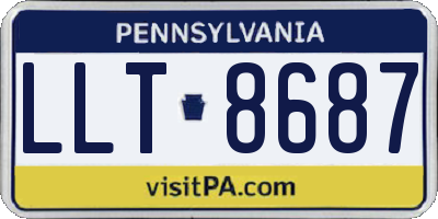 PA license plate LLT8687
