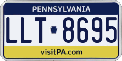 PA license plate LLT8695