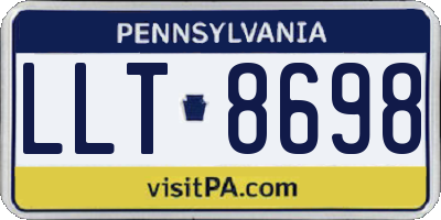 PA license plate LLT8698