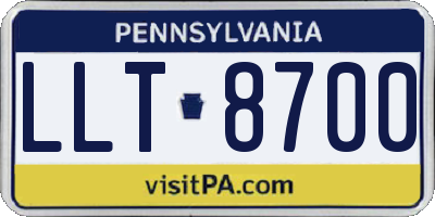 PA license plate LLT8700