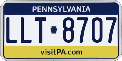 PA license plate LLT8707