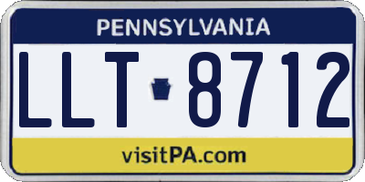 PA license plate LLT8712