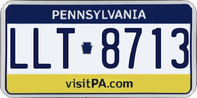 PA license plate LLT8713
