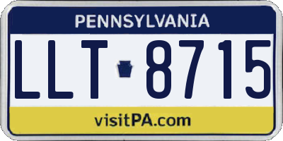 PA license plate LLT8715