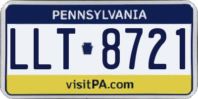 PA license plate LLT8721