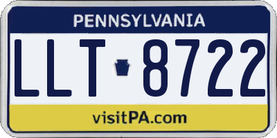 PA license plate LLT8722
