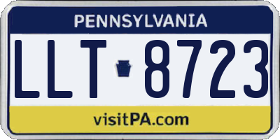 PA license plate LLT8723