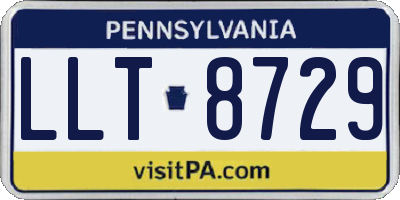 PA license plate LLT8729
