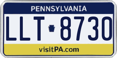 PA license plate LLT8730