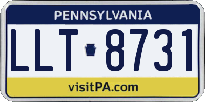 PA license plate LLT8731