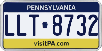 PA license plate LLT8732