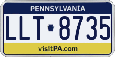 PA license plate LLT8735