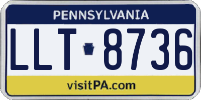 PA license plate LLT8736