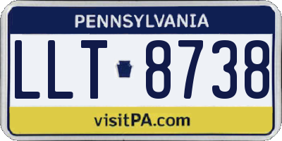 PA license plate LLT8738